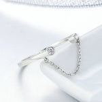Pulseira de Prata Zircão S925 Anel Aberto para Senhora, SCR216