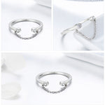 Pulseira de Prata Zircão S925 Anel Aberto para Senhora, SCR216