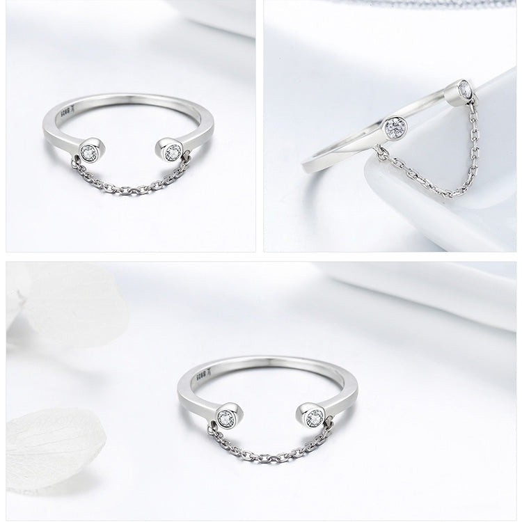 Pulseira de Prata Zircão S925 Anel Aberto para Senhora, SCR216