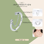 Pulseira de Prata Zircão S925 Anel Aberto para Senhora, SCR216