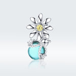 S925 Sterling Silver Daisy And Firefly Crystal Glass Loose Beads DIY Beaded Bracelet