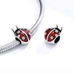 Pendente de Joaninha com Sete Estrelas em Prata Esterlina S925 para Pulseira DIY, SCC1481