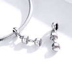 Pendente de Halteres em Prata Esterlina S925 para Equipamento de Fitness, Charme para Pulseira DIY, SCC1340