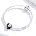 Pendente em Prata Esterlina S925 em Forma de Coração Ardentemente Amor, Acessórios para Pulseira DIY, SCC1508