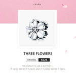 Acessórios para Pulseira DIY com Contas de Flor em Prata Esterlina S925, SCC1486