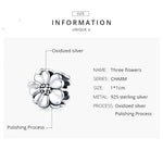 Acessórios para Pulseira DIY com Contas de Flor em Prata Esterlina S925, SCC1486