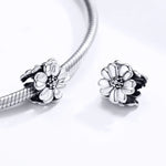 Acessórios para Pulseira DIY com Contas de Flor em Prata Esterlina S925, SCC1486