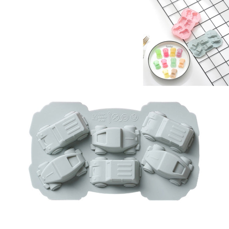 Molde criativo para bolo e chocolate 3D em silicone, 6 peças, forma de carro 3D (azul), forma de carro 3D (rosa)