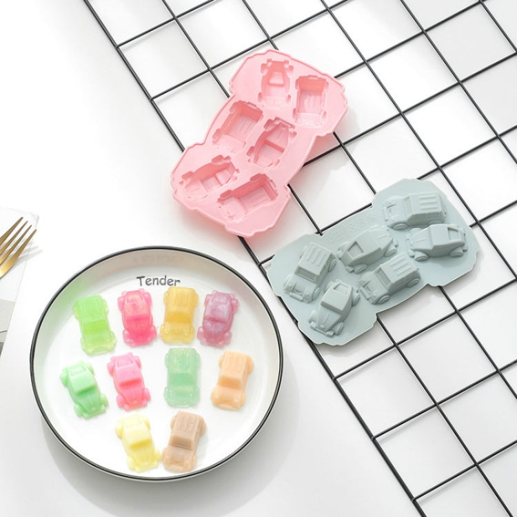 Molde criativo para bolo e chocolate 3D em silicone, 6 peças, forma de carro 3D (azul), forma de carro 3D (rosa)