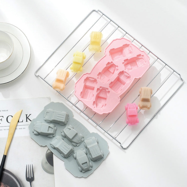 Molde criativo para bolo e chocolate 3D em silicone, 6 peças, forma de carro 3D (azul), forma de carro 3D (rosa)