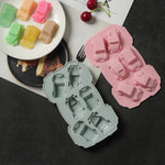 Molde criativo para bolo e chocolate 3D em silicone, 6 peças, forma de carro 3D (azul), forma de carro 3D (rosa)