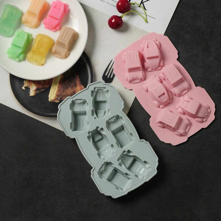 Molde criativo para bolo e chocolate 3D em silicone, 6 peças, forma de carro 3D (azul), forma de carro 3D (rosa)