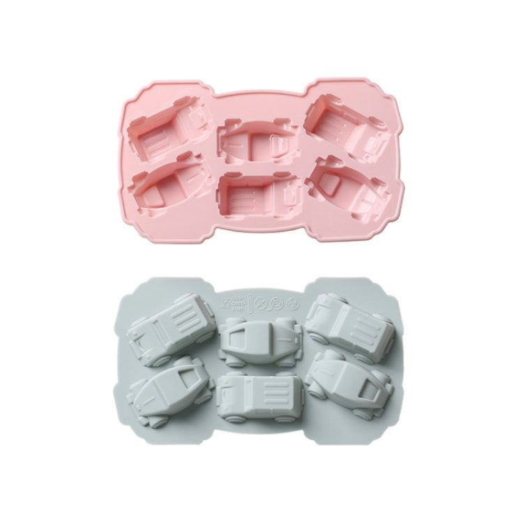 Molde criativo para bolo e chocolate 3D em silicone, 6 peças, forma de carro 3D (azul), forma de carro 3D (rosa)
