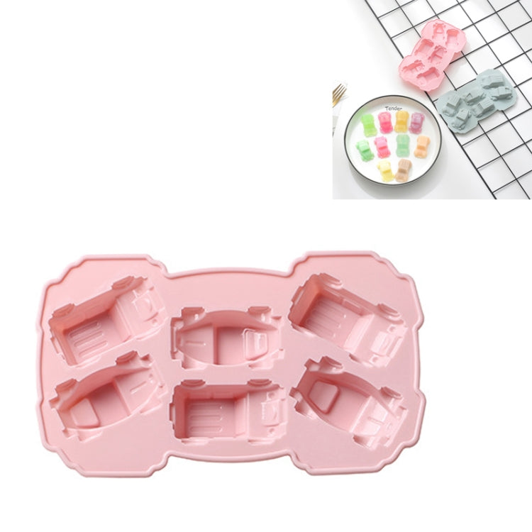 Molde criativo para bolo e chocolate 3D em silicone, 6 peças, forma de carro 3D (azul), forma de carro 3D (rosa)