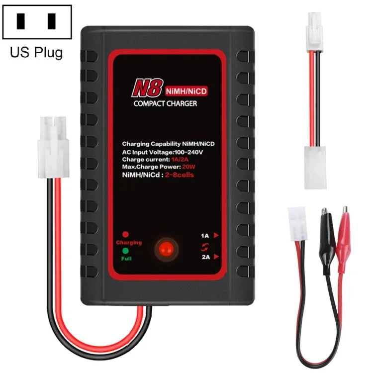 Carregador Inteligente de Balanço para Bateria Ni-MH Ni-Cr HTRC N8, Ficha UE, Ficha US, Ficha UK