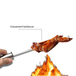 5 Peças de Espeto para Churrasco com Cabo Espeto de Aço Inoxidável para Grelha com Cabo Resistente ao Calor