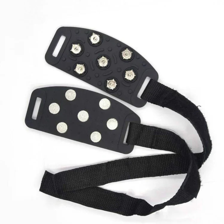 DM-1601 Par de Crampons para Montanhismo ao Ar Livre em Superfície de Neve e Gelo com 7 Dentes, Picos de Liga de Zinco, Capa de Sapato Antiderrapante de Silicone, Capa de Sapato DM-1601