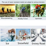 DM-1601 Par de Crampons para Montanhismo ao Ar Livre em Superfície de Neve e Gelo com 7 Dentes, Picos de Liga de Zinco, Capa de Sapato Antiderrapante de Silicone, Capa de Sapato DM-1601