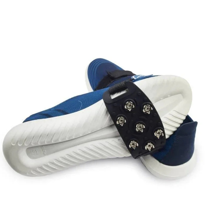 DM-1601 Par de Crampons para Montanhismo ao Ar Livre em Superfície de Neve e Gelo com 7 Dentes, Picos de Liga de Zinco, Capa de Sapato Antiderrapante de Silicone, Capa de Sapato DM-1601