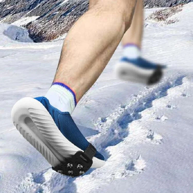 DM-1601 Par de Crampons para Montanhismo ao Ar Livre em Superfície de Neve e Gelo com 7 Dentes, Picos de Liga de Zinco, Capa de Sapato Antiderrapante de Silicone, Capa de Sapato DM-1601