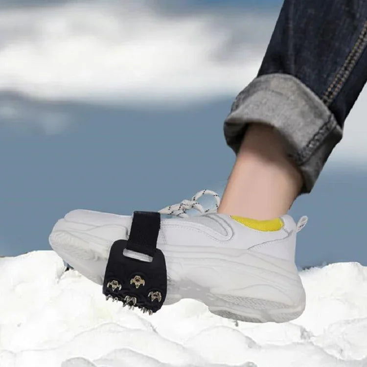 DM-1601 Par de Crampons para Montanhismo ao Ar Livre em Superfície de Neve e Gelo com 7 Dentes, Picos de Liga de Zinco, Capa de Sapato Antiderrapante de Silicone, Capa de Sapato DM-1601