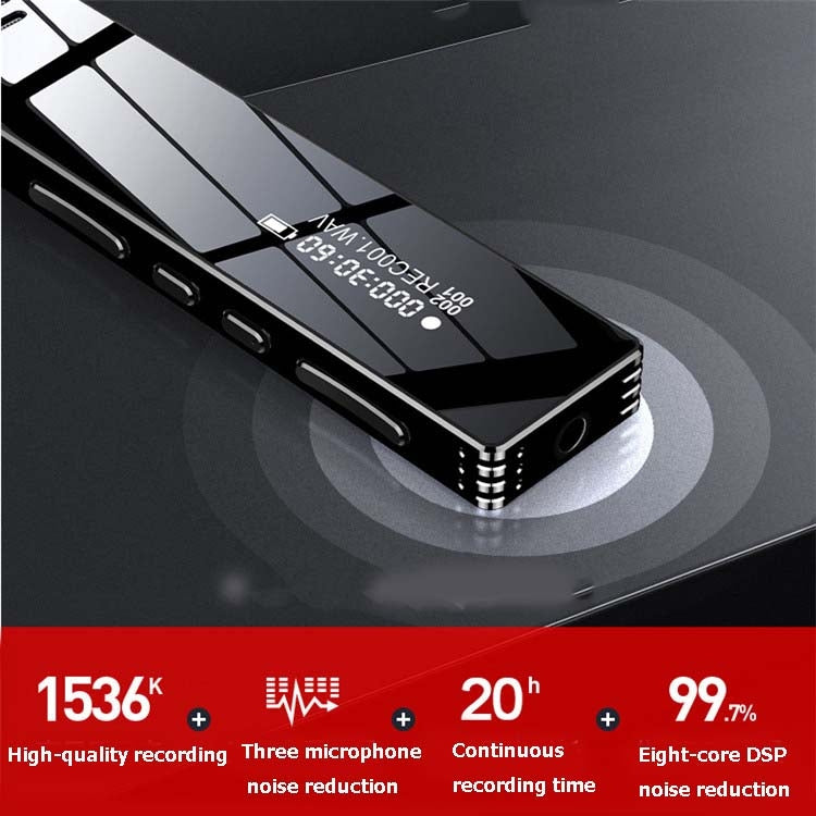 Gravador de Voz Profissional MROBO A10 com Redução de Ruído HD, Leitor MP3 com Ecrã a Cores para Estudantes, 8GB, 16GB