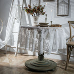 Toalha de Mesa Redonda de Renda Capa de Mesa Retro para Mesa de Jantar e Mesa de Café, 150 CM, 190 CM