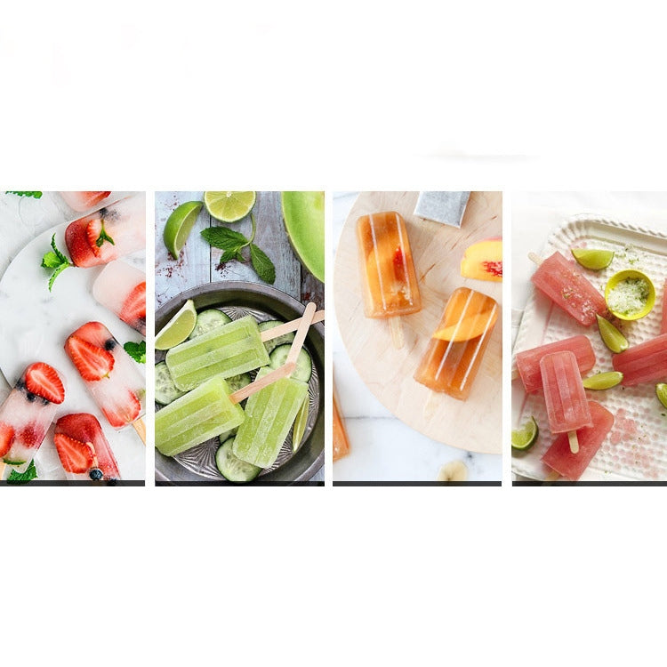 Molde DIY para gelados em aço inoxidável, molde para gelados caseiros, 6 cabeças planas com ranhuras duplas, 6 cabeças redondas com ranhuras duplas, 3 cabeças planas e 3 redondas com ranhuras duplas, 6 copos de melancia com ranhuras duplas