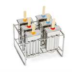 Molde DIY para gelados em aço inoxidável, molde para gelados caseiros, 6 cabeças planas com ranhuras duplas, 6 cabeças redondas com ranhuras duplas, 3 cabeças planas e 3 redondas com ranhuras duplas, 6 copos de melancia com ranhuras duplas