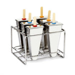 Molde DIY para gelados em aço inoxidável, molde para gelados caseiros, 6 cabeças planas com ranhuras duplas, 6 cabeças redondas com ranhuras duplas, 3 cabeças planas e 3 redondas com ranhuras duplas, 6 copos de melancia com ranhuras duplas