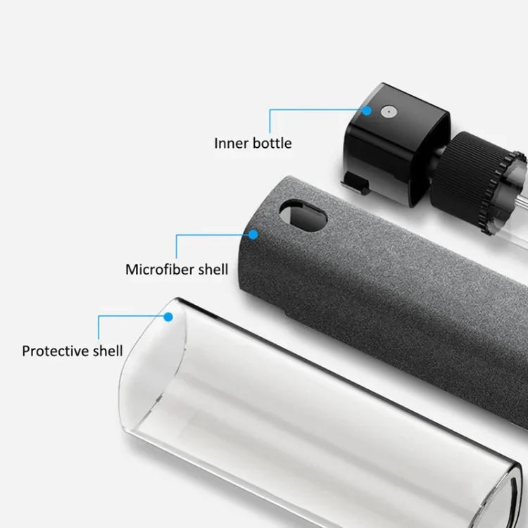 Frasco pulverizador portátil para limpeza de ecrã de computador e telemóvel, rosa sonho (com estojo e embalagem), cinzento espacial (com estojo e embalagem)