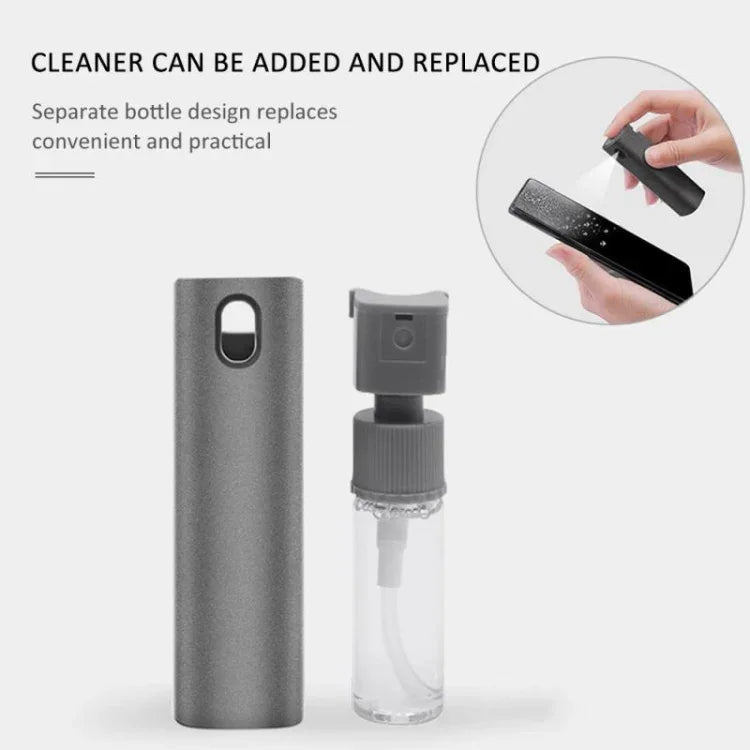 Frasco pulverizador portátil para limpeza de ecrã de computador e telemóvel, rosa sonho (com estojo e embalagem), cinzento espacial (com estojo e embalagem)