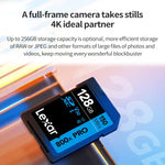 Cartão de Memória Lexar SD-800X Pro Alta Velocidade para Câmara SLR, 32GB, 64GB