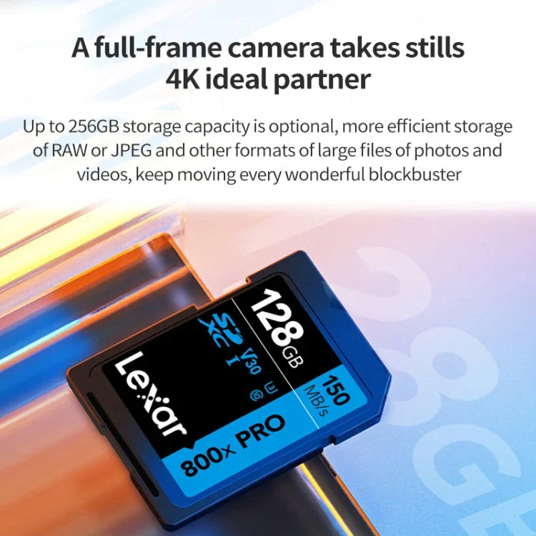 Cartão de Memória Lexar SD-800X Pro Alta Velocidade para Câmara SLR, 32GB, 64GB