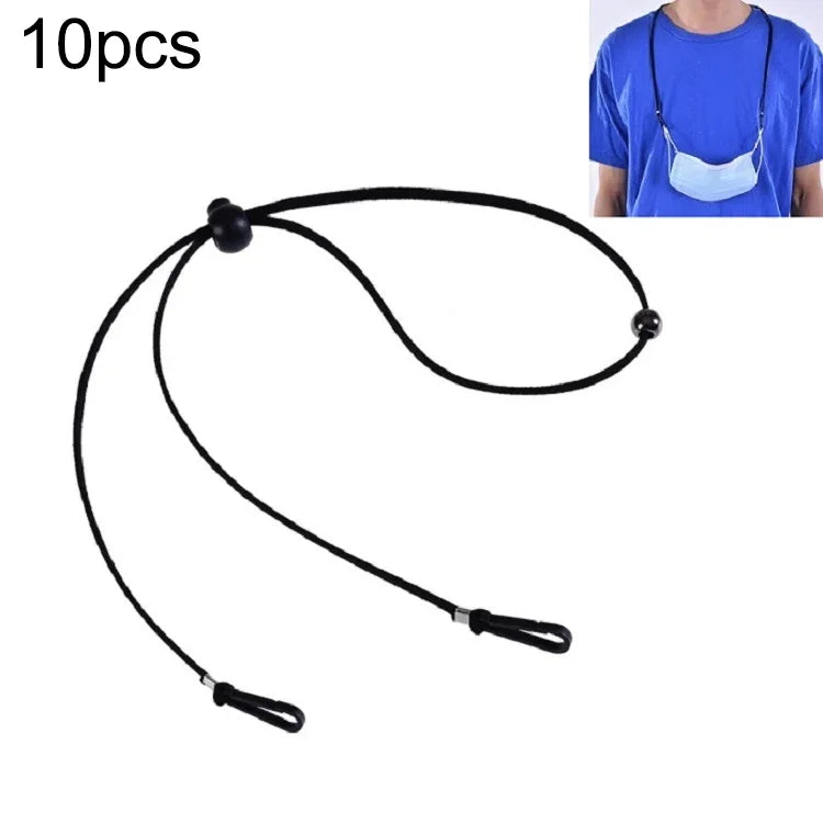 10 unidades de cordão ajustável anti-perda para máscara com gancho para orelha, caxemira, branco, preto, amarelo, verde, azul, rosa, vermelho, cinzento