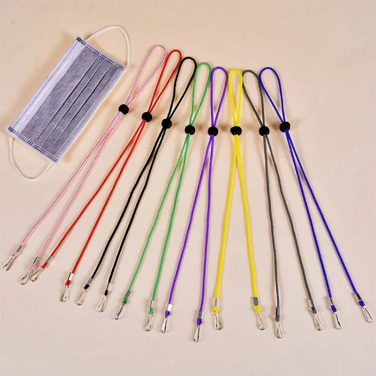 10 unidades de cordão ajustável anti-perda para máscara com gancho para orelha, caxemira, branco, preto, amarelo, verde, azul, rosa, vermelho, cinzento