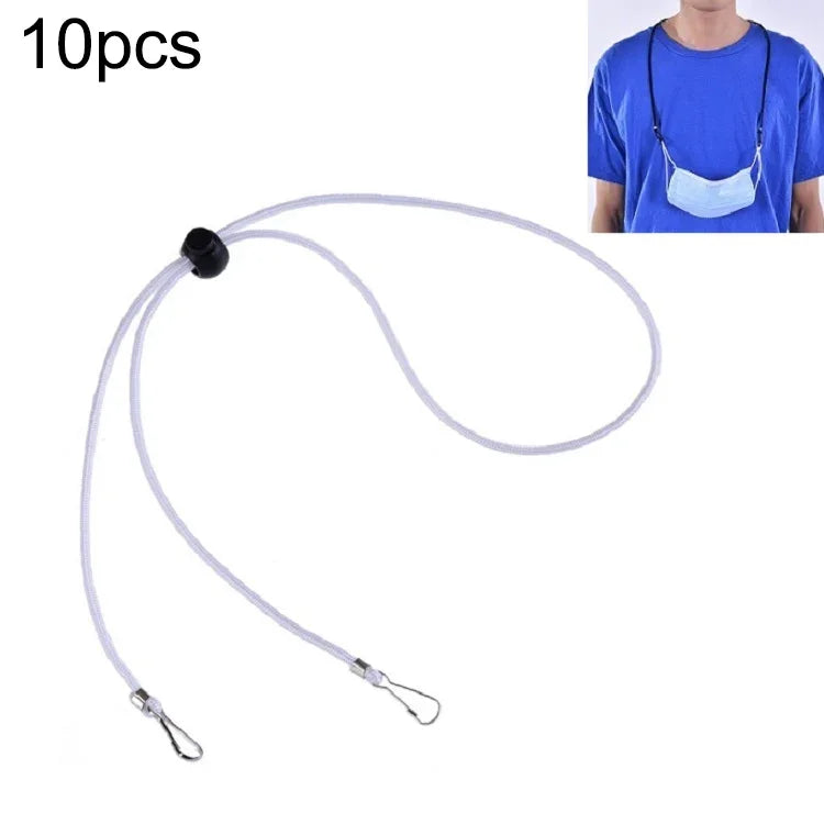 10 unidades de cordão ajustável anti-perda para máscara com gancho para orelha, caxemira, branco, preto, amarelo, verde, azul, rosa, vermelho, cinzento