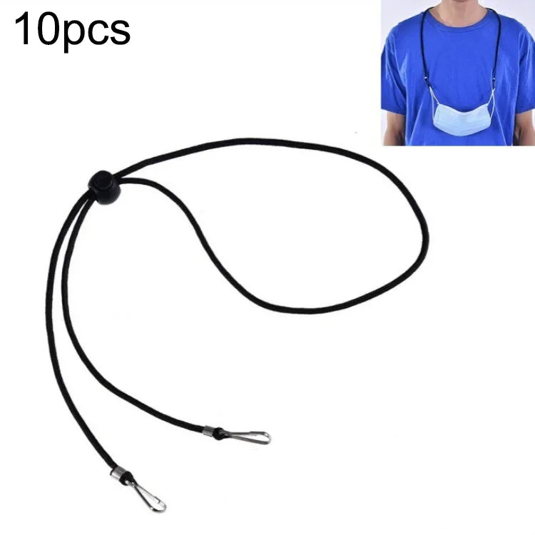 10 unidades de cordão ajustável anti-perda para máscara com gancho para orelha, caxemira, branco, preto, amarelo, verde, azul, rosa, vermelho, cinzento