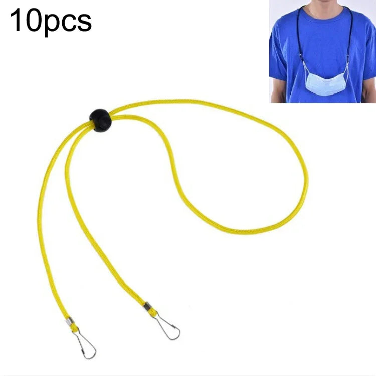 10 unidades de cordão ajustável anti-perda para máscara com gancho para orelha, caxemira, branco, preto, amarelo, verde, azul, rosa, vermelho, cinzento