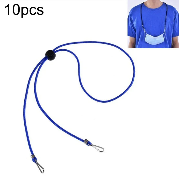 10 unidades de cordão ajustável anti-perda para máscara com gancho para orelha, caxemira, branco, preto, amarelo, verde, azul, rosa, vermelho, cinzento