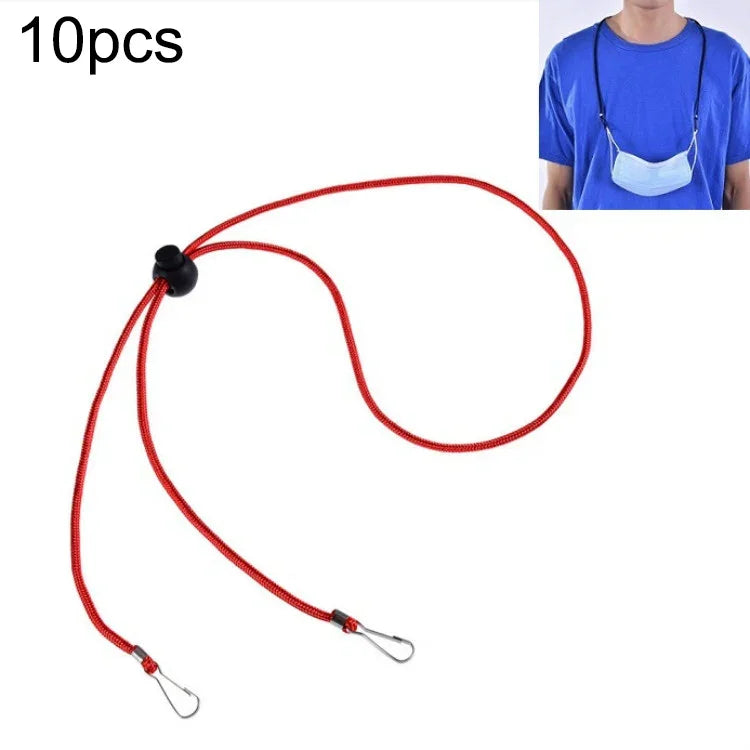 10 unidades de cordão ajustável anti-perda para máscara com gancho para orelha, caxemira, branco, preto, amarelo, verde, azul, rosa, vermelho, cinzento