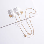 Corrente Universal Anti-perda para Auriculares Sem Fios Colar Anti-perda com Zircão Borboleta para Comutadores