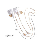 Corrente Universal Anti-perda para Auriculares Sem Fios Colar Anti-perda com Zircão Borboleta para Comutadores