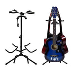 Suporte para Guitarra com Tripé e Ajuste de Altura de Três Cabeças, Suporte para Guitarra de Três Cabeças