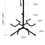 Suporte para Guitarra com Tripé e Ajuste de Altura de Três Cabeças, Suporte para Guitarra de Três Cabeças