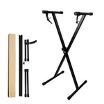 Suporte para Órgão Eletrónico em Tubo Único em Forma de X, Suporte para Órgão Eletrónico em Forma de X