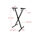 Suporte para Órgão Eletrónico em Tubo Único em Forma de X, Suporte para Órgão Eletrónico em Forma de X