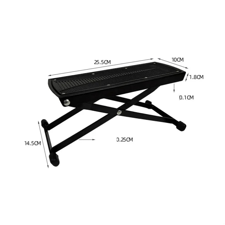 Descanso para Pé de Guitarra Ajustável de 6 Velocidades com Painel Antiderrapante, Pedal para Tocar Guitarra, 6 velocidades