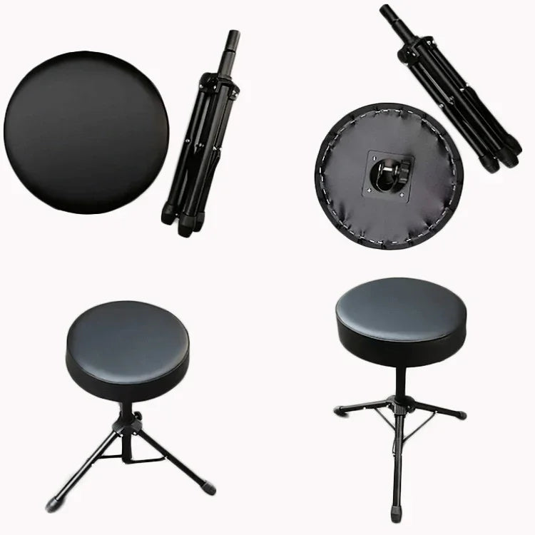 Banco Universal para Instrumentos Musicais com Suporte Metálico Elevatório e Banco Redondo