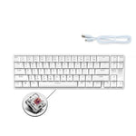 Ajazz K680T Teclado Mecânico Mini USB com Fios e Modo Duplo de Carregamento 68 Teclas para Portátil Bluetooth, Comprimento do Cabo: 1,6m, Interruptor Verde, Preto, Castanho